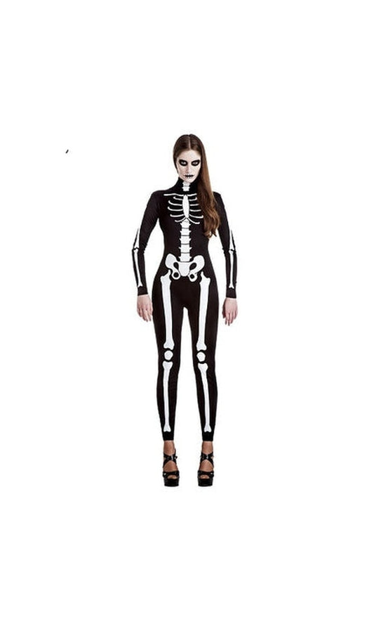 SKELETON LADY JUMPSUIT COSTUME