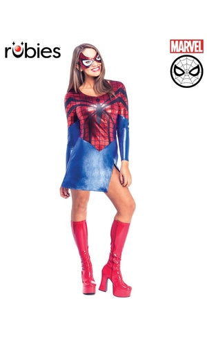 SPIDER-GIRL DRESS AND MASK - ADULT