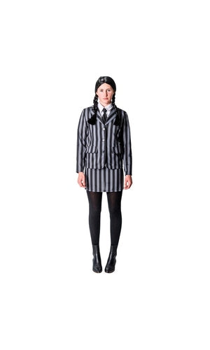 SWEET GOTHIC SCHOOL ADULT COSTUME WEDNESDAY