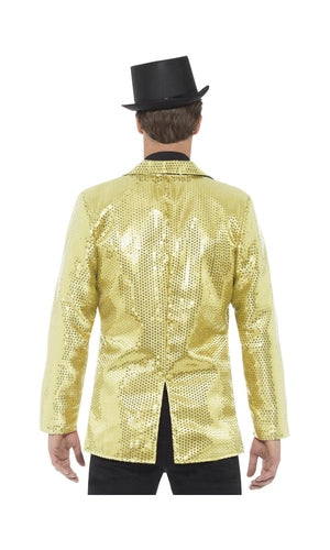 Sequin Jacket, Mens, Gold For Adults