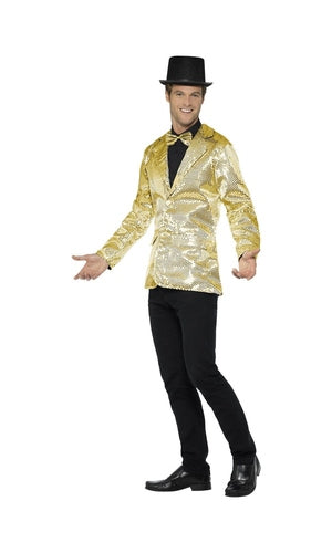 Sequin Jacket, Mens, Gold For Adults