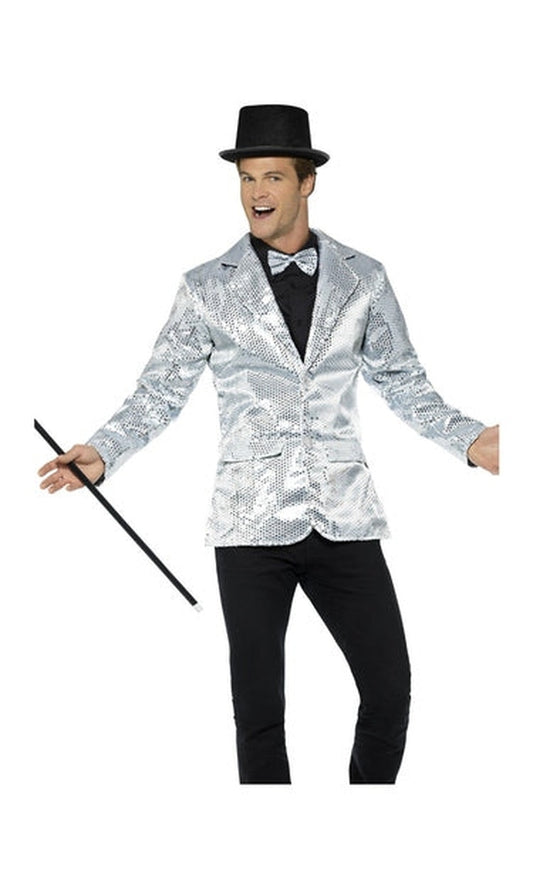 Sequin Jacket, Mens, Silver