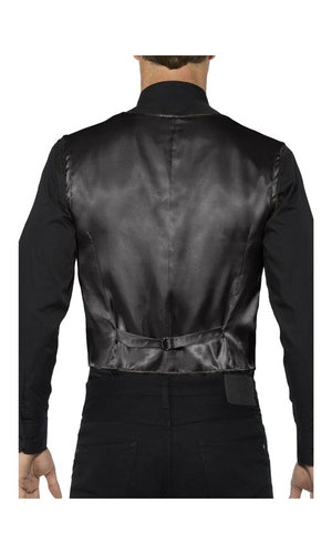 Sequin Waistcoat Black For Adults