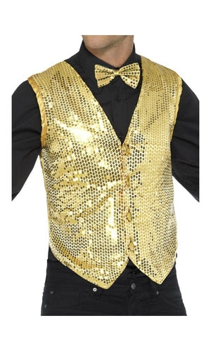 Sequin Waistcoat Gold