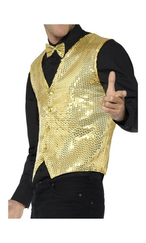 Sequin Waistcoat Gold
