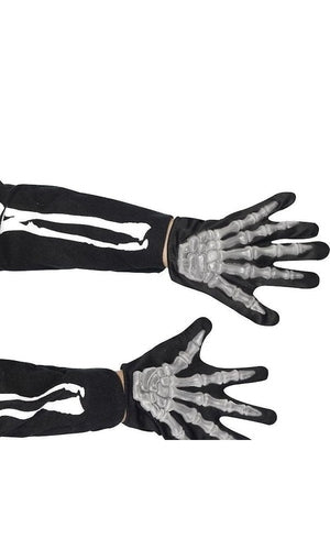 Skeleton Gloves, Child, Black