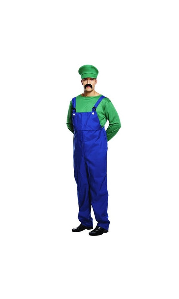 Super workman Costume Green Luigi Mario