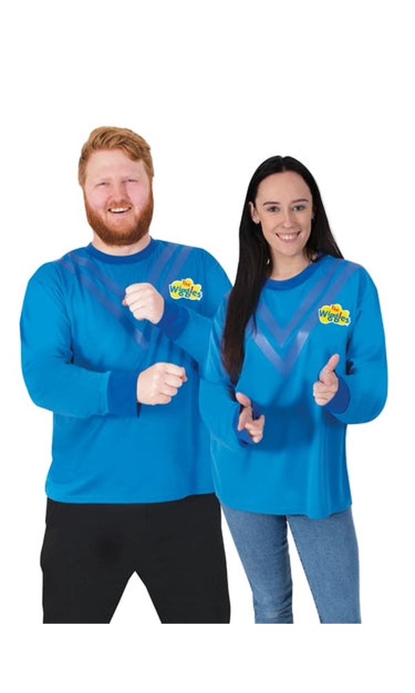 THE WIGGLES BLUE COSTUME TOP, ADULT