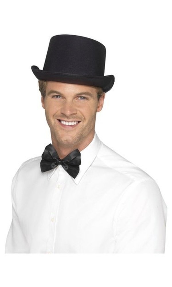 Top Hat, Satin Look, Black