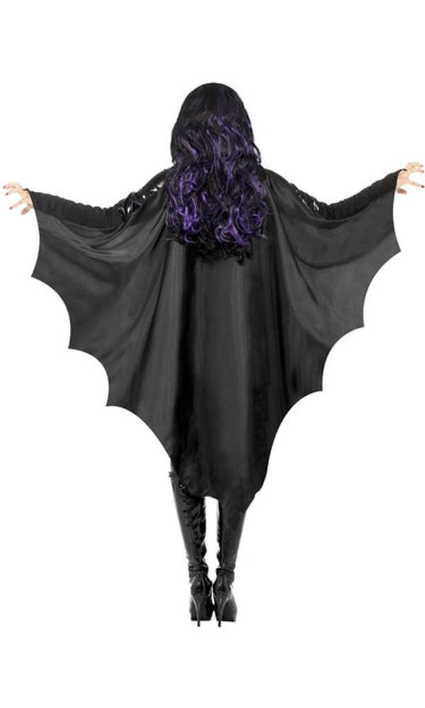 Vampire Bat Wings, Black, with High Collar