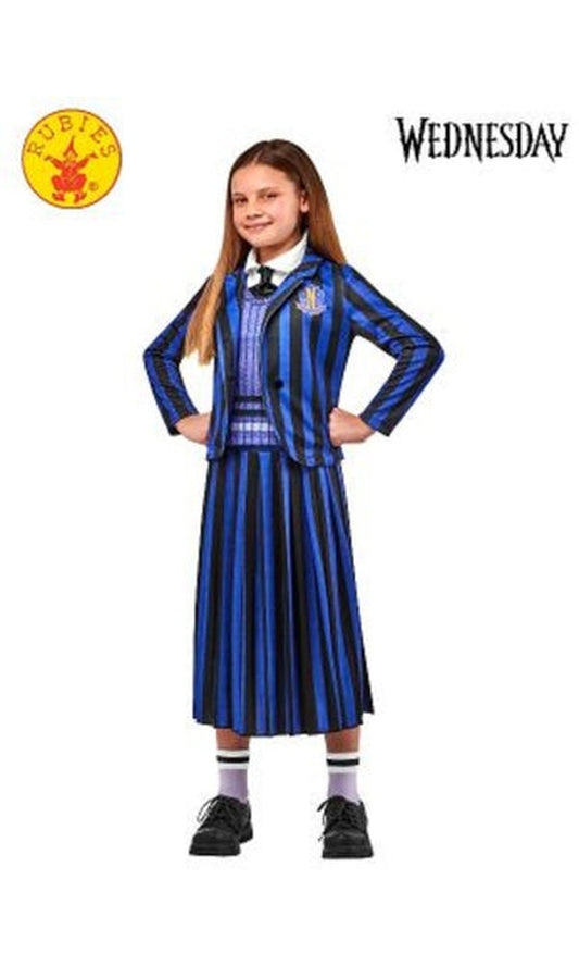 WEDNESDAY NEVERMORE BLUE DELUXE COSTUME NETFLIX , CHILD