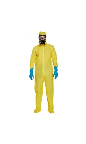 YELLOW PROTECTIVE SUIT COSTUME HAZMAT