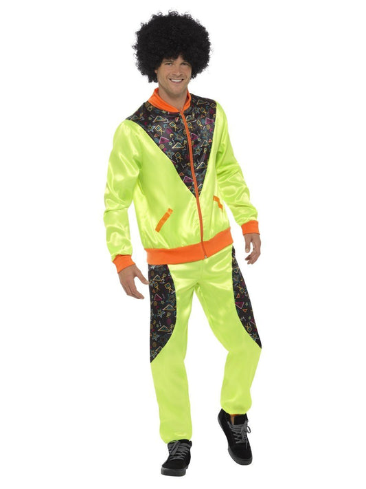 1980s Retro Shell Suit Costume Neon Yellow ( tracksuit )