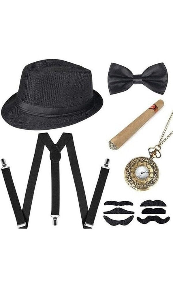 1920s Gatsby party role-playing suit Black