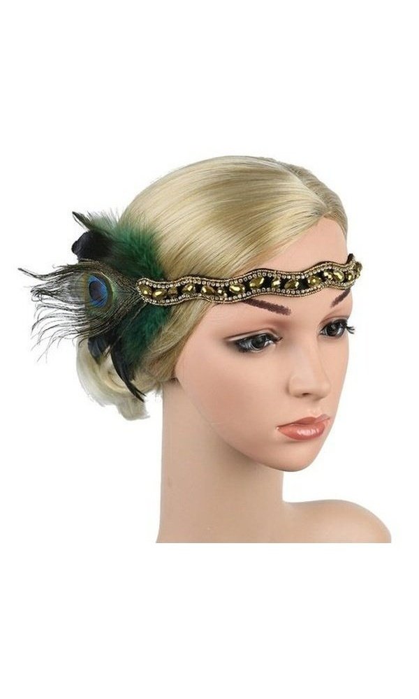 1920s Vintage Gatsby Party Headband Green