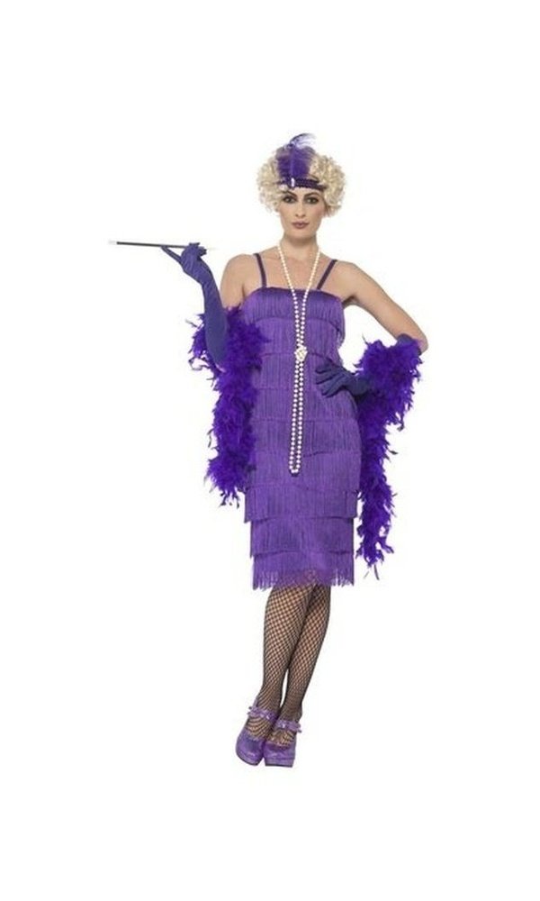 1920s Long Purple Flapper Costume Small