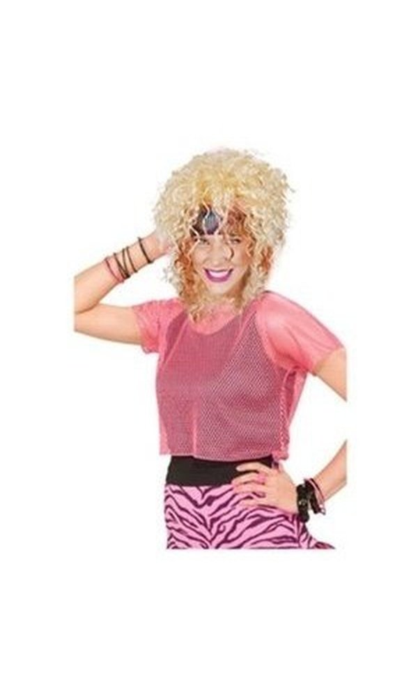 1980S MESH TOP - NEON PINK