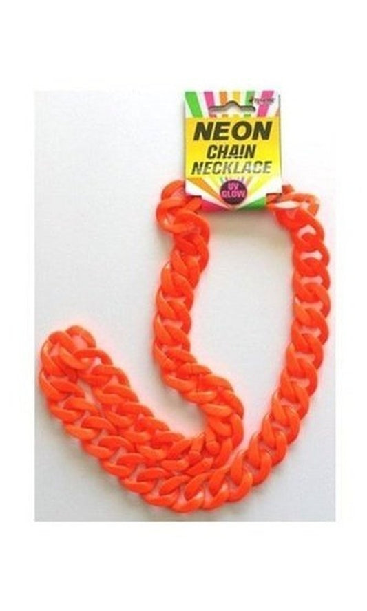 1980S Neon UV Glow Chain Orange