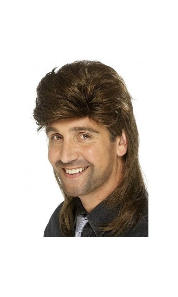 1980s Brown Mullet Wig