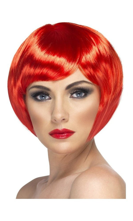 Babe Wig, Red Short Bob with Fringe