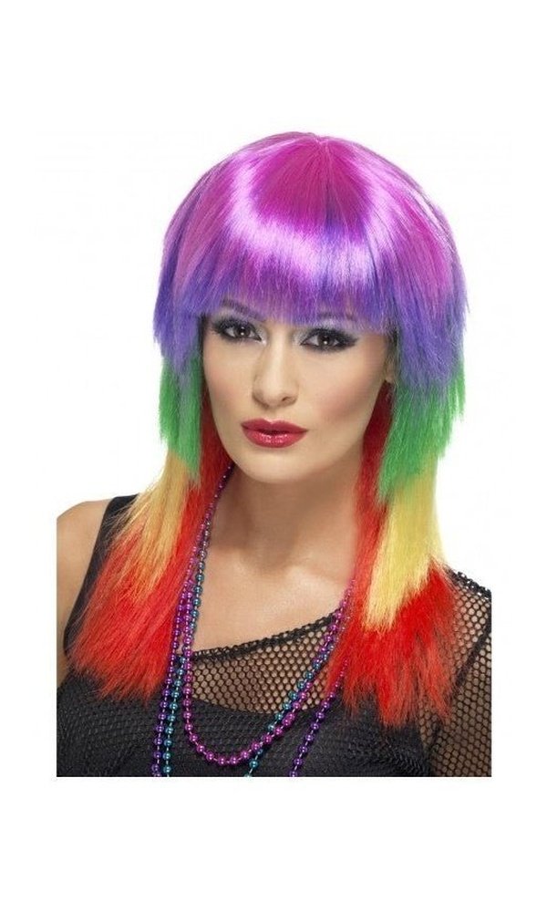 1980s Multi coloured Rainbow Rocker Wig