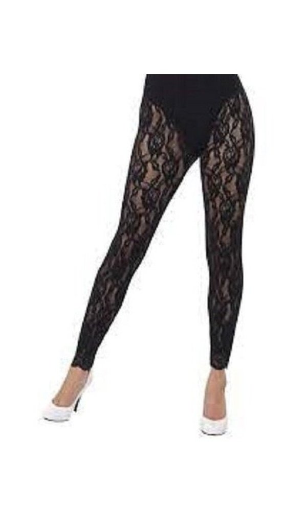 80s Lace Leggings, Black