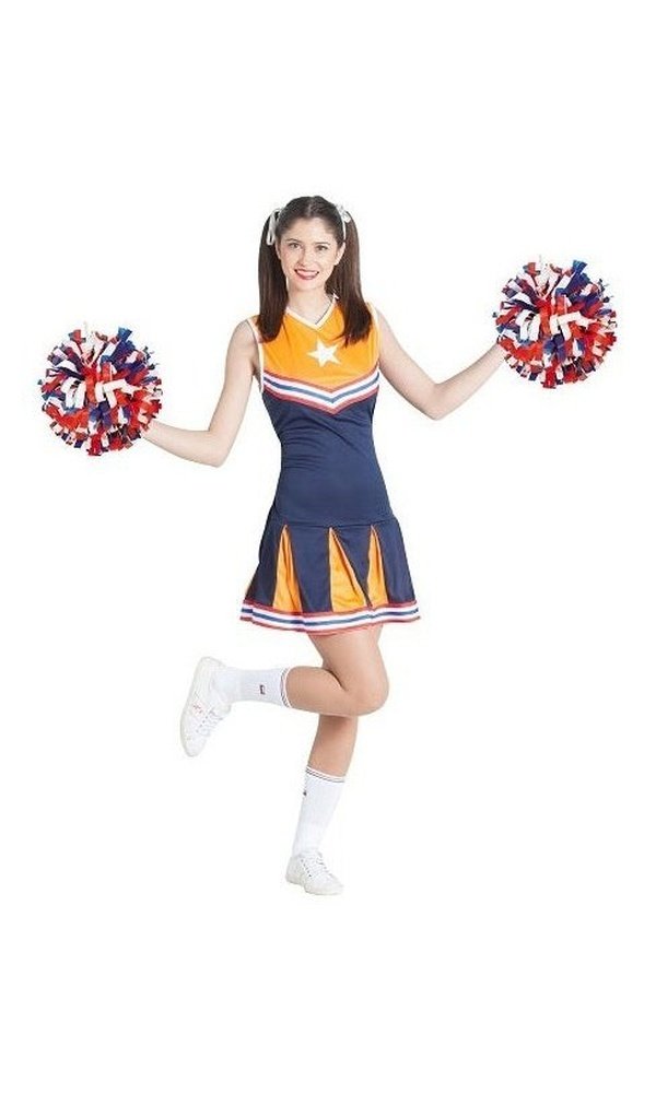 CHEERLEADER ORANGE COSTUME ADULT