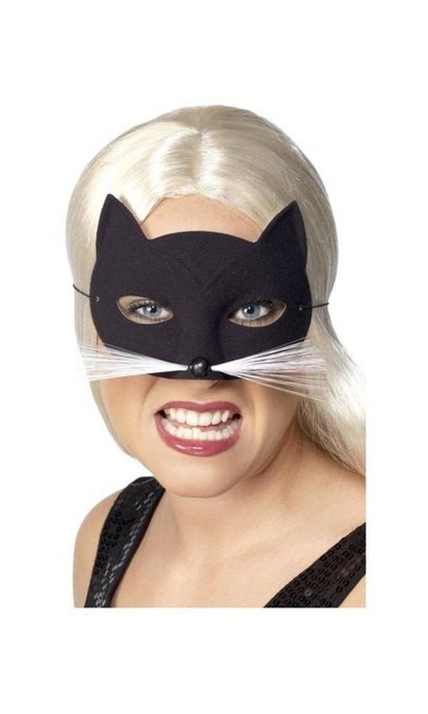 Cat Eyemask, Black, with Nose and Whiskers