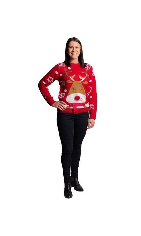 Christmas Jumper Reindeer Womens