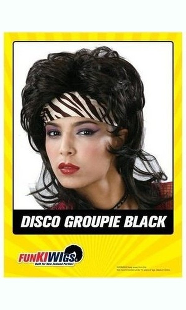 Disco Groupie Black 70s 80s Wig