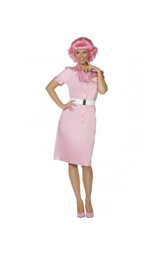 Frenchy Beauty School Drop Out Pink Costume Grease Fancy Dress Movie 1950's