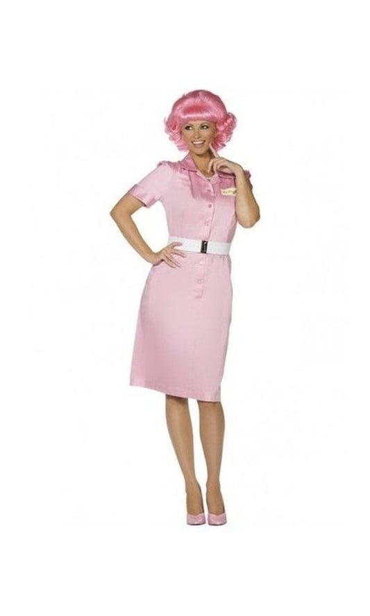 Frenchy Beauty School Drop Out Pink Costume Grease Fancy Dress Movie 1950's