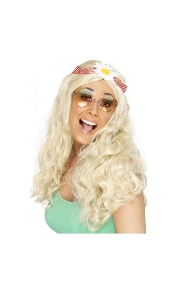 Groovy Wig, Blonde, with Daisy Headband