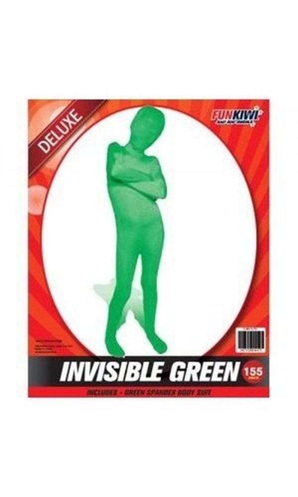 Invisible Man Spandex Costume Green 155cms