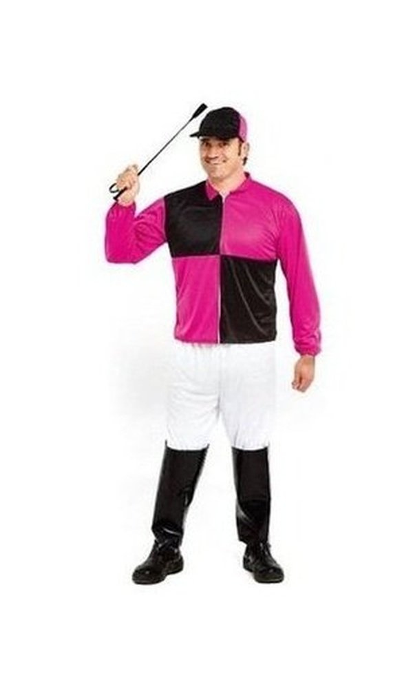 Jockey Costume Black & Pink Mens