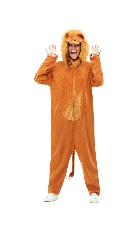 Lion Costume, Brown, with Hooded Jumpsuit