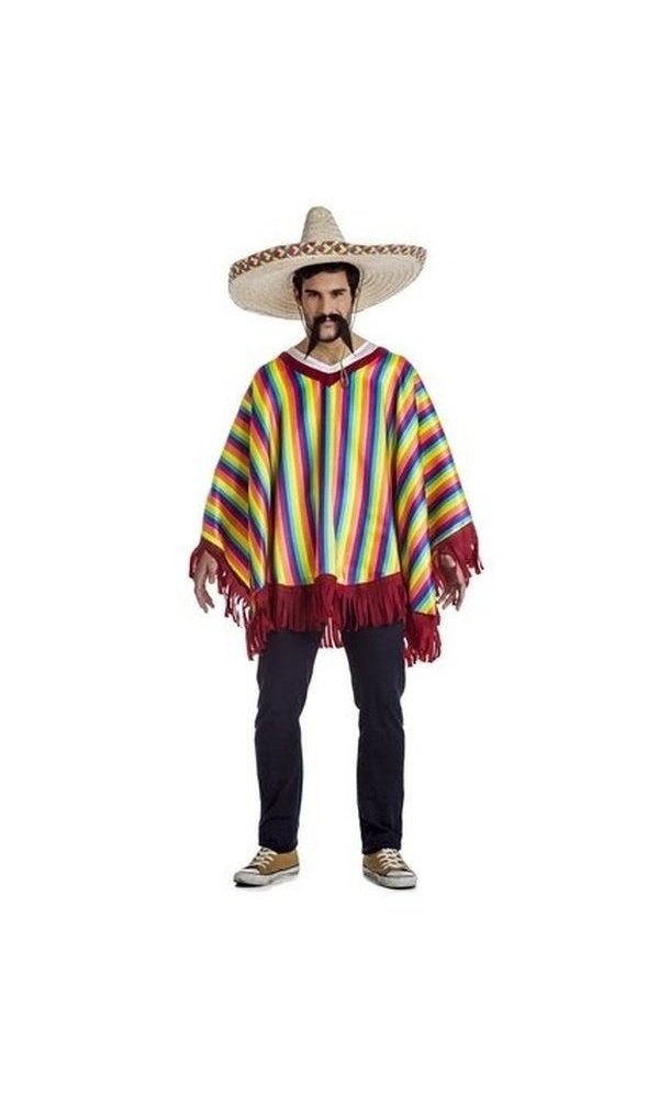 Mexican Poncho Blue & Brown