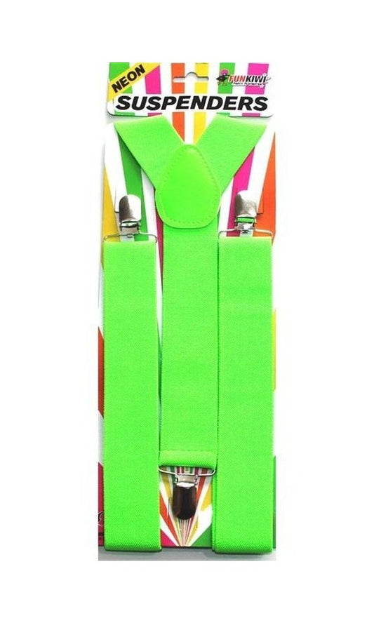 Neon Suspenders Green