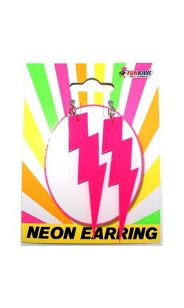 NEON EARRING LIGHTNING PINK
