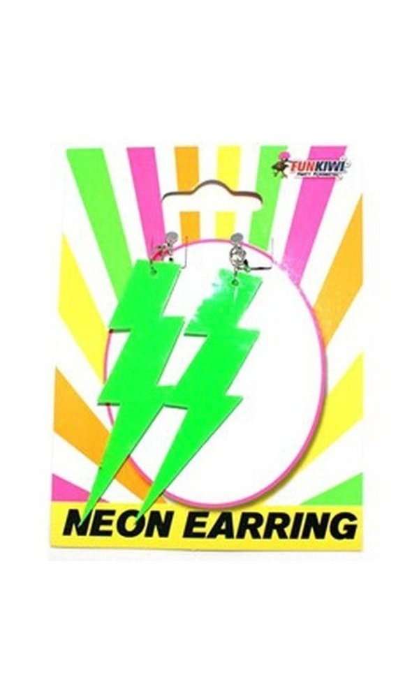 NEON EARRINGS GREEN LIGHTNING