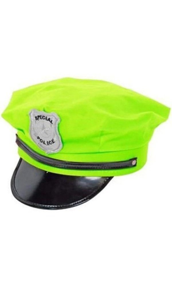 NEON POLICE HAT GREEN