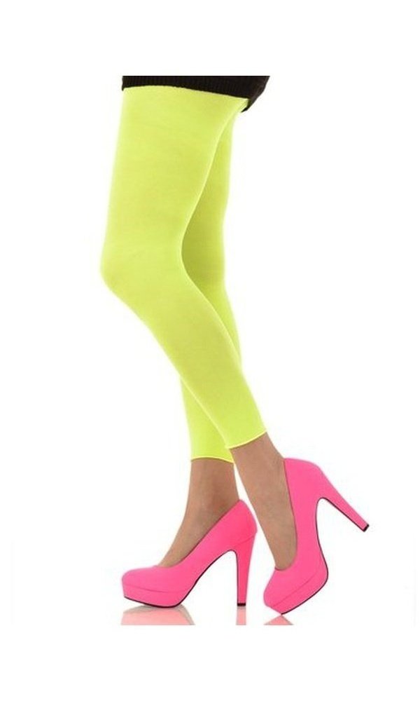 Neon Footless Tights Yellow
