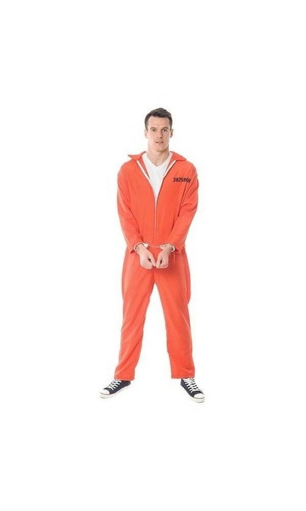Overalls Convict Costume Orange Prisoner