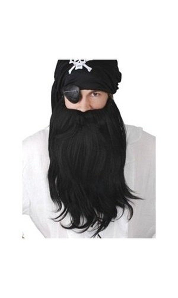 PIRATE BEARD & MO JUMBO SET BLACK