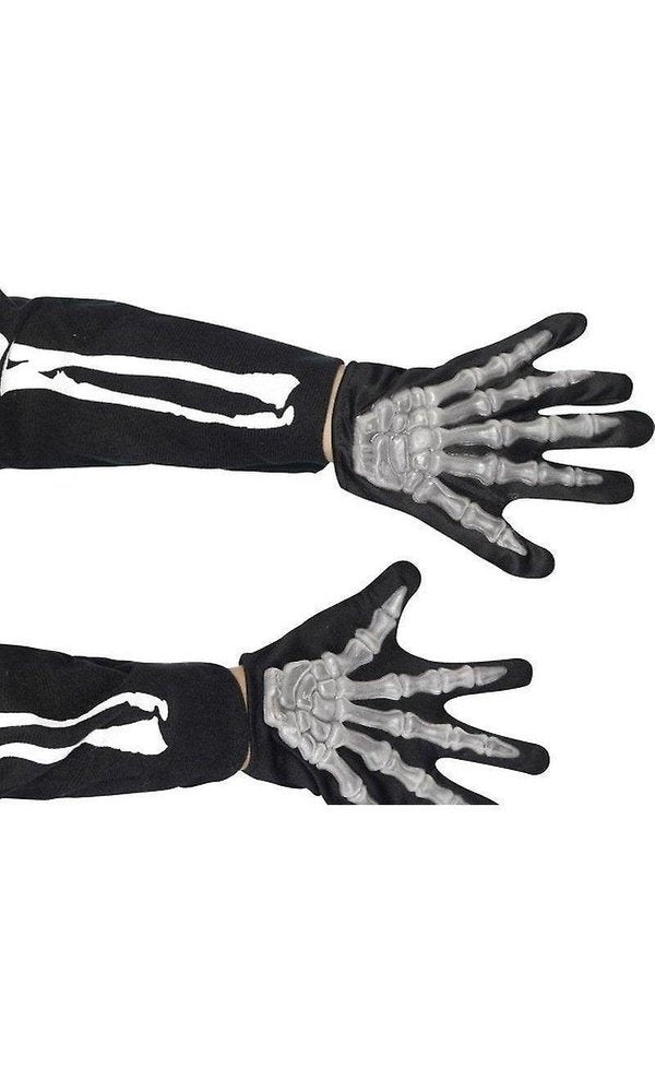 Skeleton Gloves, Child, Black