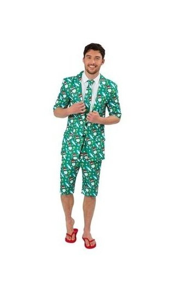 Stand Out Suit Christmas Short Set Green