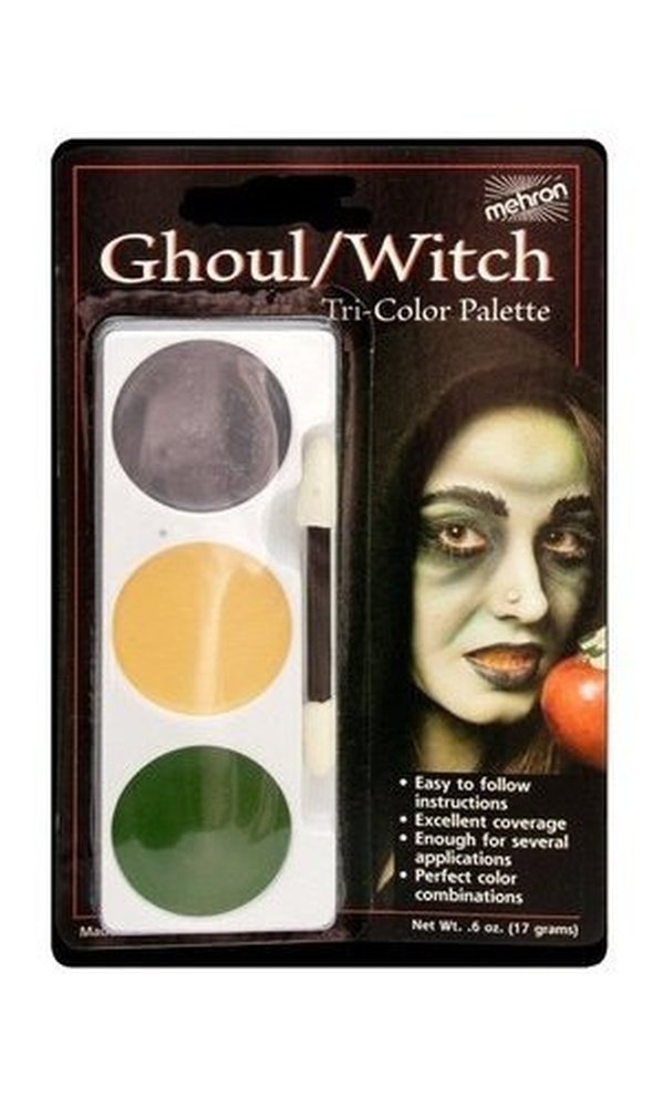Tri-Colour Make-up Palette - Ghoul/Witch - Carded