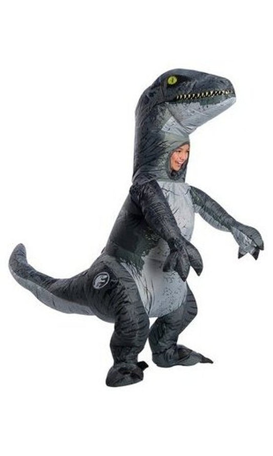 VELOCIRAPTOR BLUE INFLATABLE COSTUME CHILD