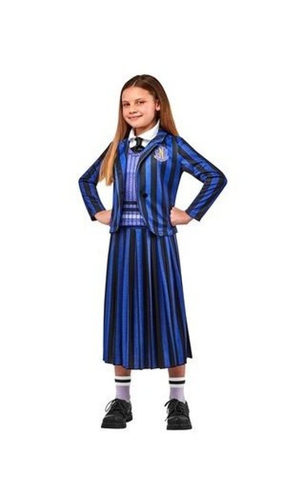 WEDNESDAY NEVERMORE BLUE DELUXE COSTUME NETFLIX CHILD