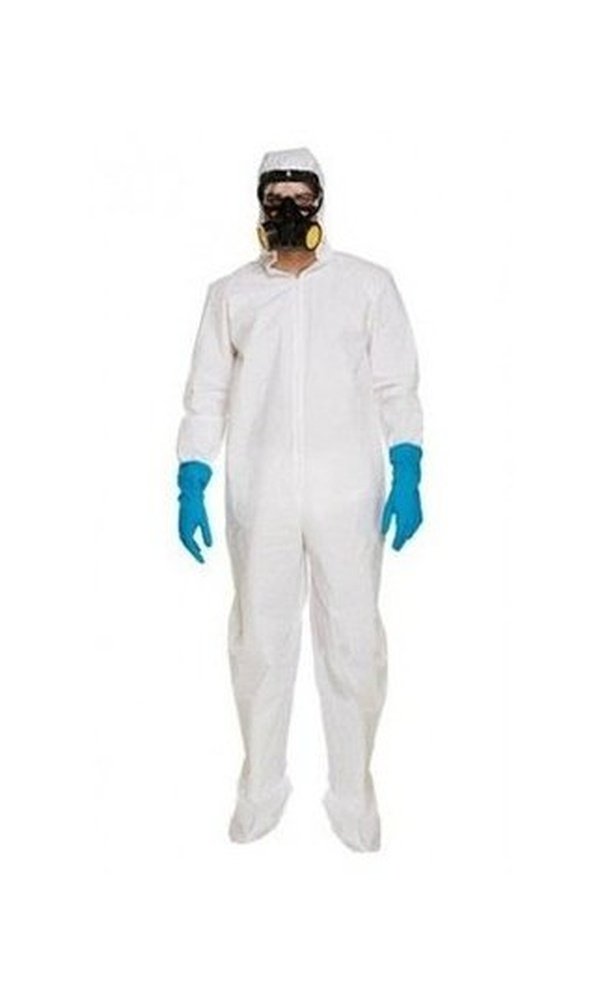 WHITE PROTECTIVE SUIT COSTUME HAZMAT